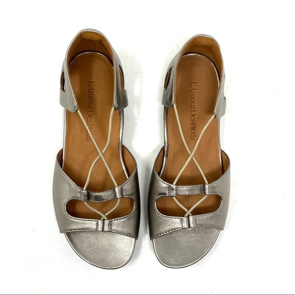 L'Amour des Pieds Darron Sandal Pewter Metallic - Picture 2 of 7